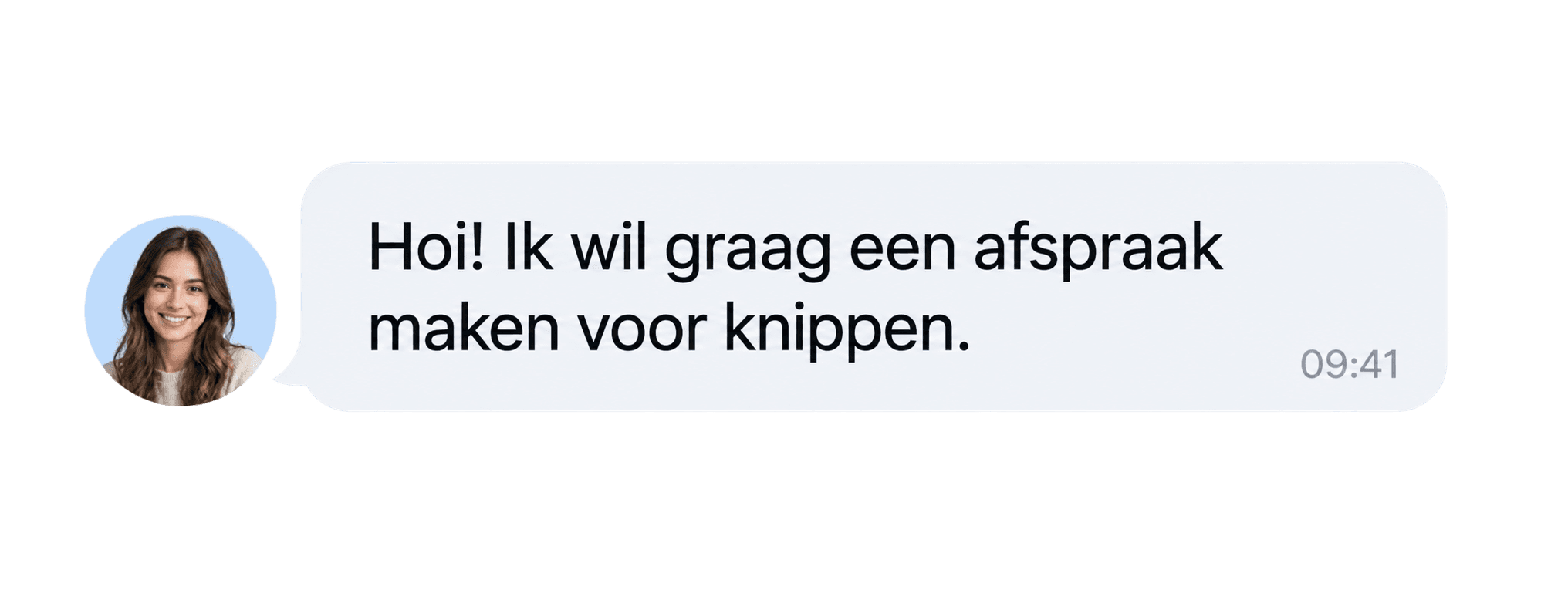 WhatsApp-bericht van een klant die een knipafspraak wil maken.